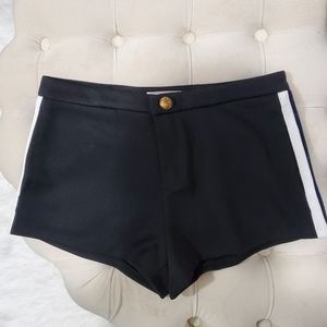 Black Shorts with Colored Side Stripes